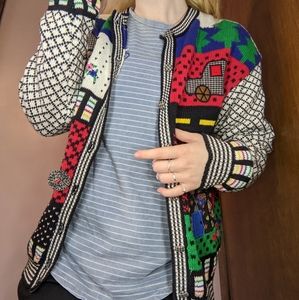 Sweater Cardigan Patchwork Coat